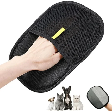 2 Pcs Static Pet Hair Remover Gloves Brush, Reusable Electrostatic Upgrade Efficient Grooming Gloves Brush for Pet Hair, Cat Grooming Gloves for Hair Removal