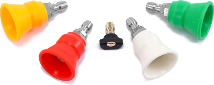 Pressure Washer Nozzle Guard, Power Washer Nozzle Tips with Protector Holder, 5 Pressure Washing Tips with 1/4" Quick Connect, Orifice 3.0
