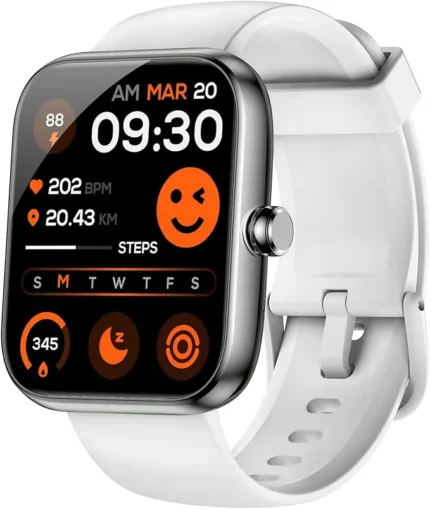 Smart Watch (Answer/Make Call), 1.83" HD Smart Watches for Men Women, Fitness Tracker with Heart Rate/Sleep Monitor, Sport Modes, IP68 Waterproof Fitness Watch, Alexa Built-in for Android iOS (White)