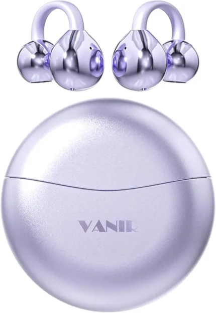 VANIR Open-ear Headphone Clip-on Wireless Earbuds Bluetooth 5.4 Earphone Comfortable Fit, 36H Playtime,ENC Noise Cancelling Mic,Stereo Bass Audio, IPX5 Waterproof for Running Gym