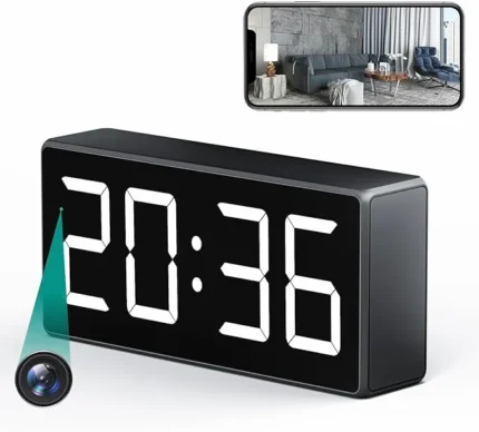 Kubas Spy Camera 4K HD WiFi Hidden Camera Clock for Home Office Security Wireless Indoor Camera Secret Camera Spy Cam Surveillance Camera with 170 Wide Angle