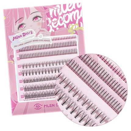 Natural C Curl Eyelash Clusters O-Tulip 10.5-13.5MM 105pcs Wispy Lash Clusters Kit Short Lightweight Handmade PBT Fiber for Bigger Eyes (O-Tulip 10.5-13.5MM)