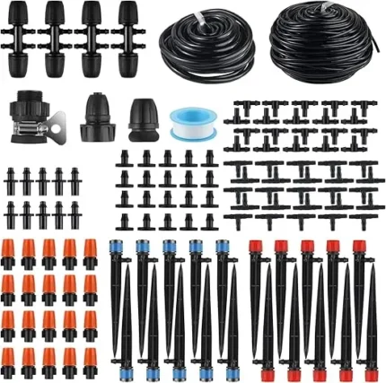 MSDADA 226 FT Irrigation System Kit 1/4 INCH Drip Irrigation System Automatic Garden Watering System Auto Garden Irrigation Systems Accessories Watering Systems for Outdoor Plants Greenhouse Lawn