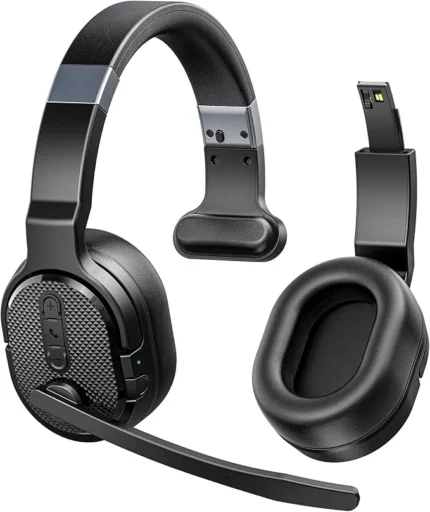 Bluetooth Headphones, Bluetooth Headset 5.0 200Hrs Standby Time 35Hrs Hands Free Earpiece for Cell Phone CVC8.0