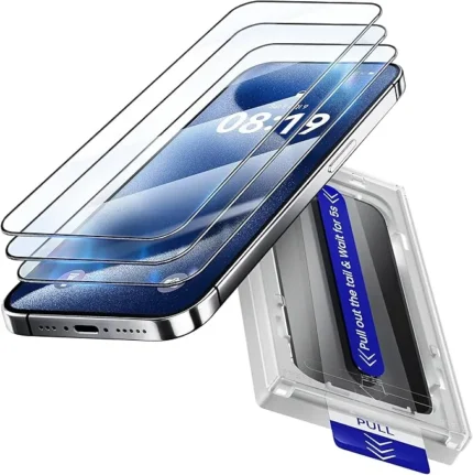 Fonowlo 3 Pack Tempered Glass Screen Protector for iPhone 16 Pro Max [6.9 Inch] with Auto-Alignment Kit, Auto Dust,9H+ Military Grade Shatterproof, iPhone16 ProMax Glass Film,HD Clear,Case Friendly