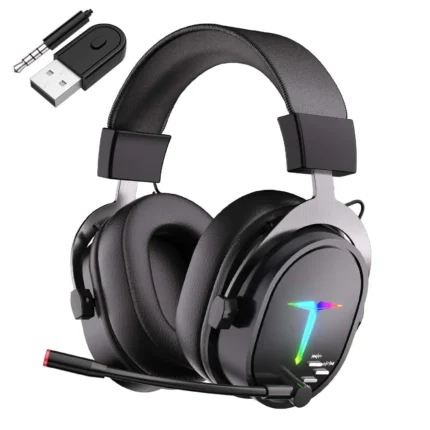 RYR Wireless Gaming Headset for Xbox Series X|S, Xbox One, PC, PS5/4, Mac, Mobile, Switch, 3D Surround Sound, Bluetooth 5.3, 60H Battery, Gaming Headphones with Detachable Noise Canceling Mic-Black