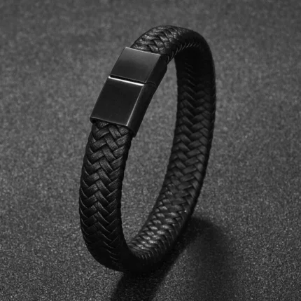 Bracelets for Men,Black Stainless Steel for Men Bracelets,Trendy Paperclip Short Bracelets Gifts for Husband Father Friends