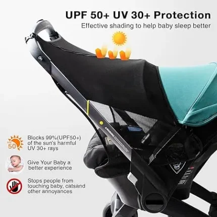 Stroller Sun Shade, Functional Sun Protection Extension Compatible with Doona car seat Stroller, 360 Sun Shade Baby Car seat UV Protection Sun Cover for Baby Pushchairs Strollers Accessories