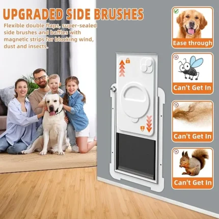 MIAOTONG Cat Door for Wall,Upgraded Sealing Dog Door for Wall, Double Flap Doggy Door,Steel Frame and Telescoping Tunnel Dog Door and Cat Door(Pets Up to 12 Lb) -Small