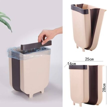Rolling kitchen with trash can