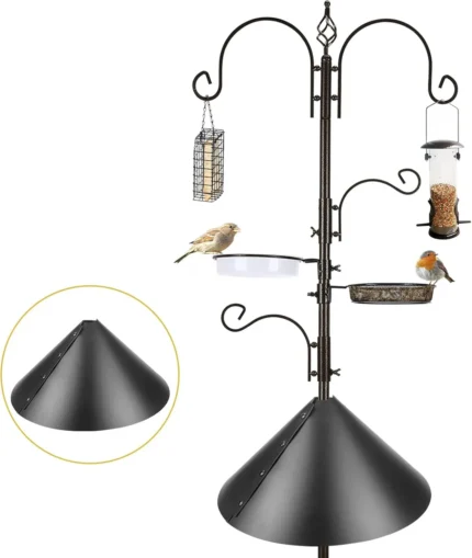 Squirrel Baffle for Bird Feeder Pole, Outside Pole Mount Bird House Guard for Outdoor Shepherd’s Hook, 19 Inch Diameter, 1 Pack