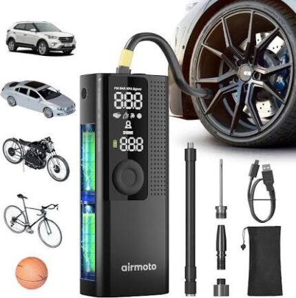 Tire inflator portable air compressor