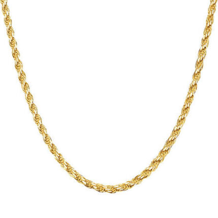Yellow Gold Rope Chain Necklace