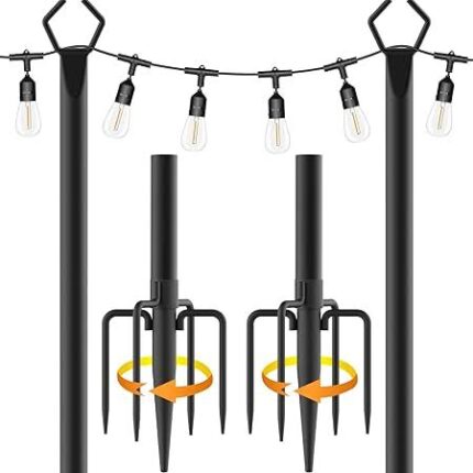 Heavy Duty Metal String Light Poles