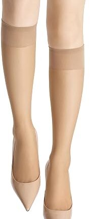 leg elegant Sheer Knee High Stockings for Women, 6 Pairs Knee High Transparent Toes Nylons Pantyhose for Women