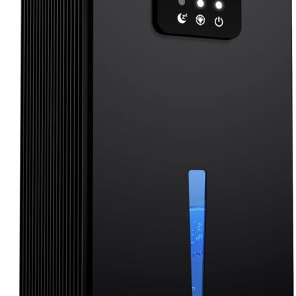 Dehumidifier, 1000 sq.ft Quiet Dehumidifiers for Home Bedroom Basement Bathroom with 95oz Water Tank, Sleep Mode Auto Shut-Off 7 Colors LED Light, Black
