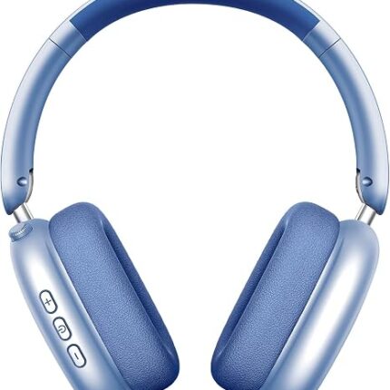 Wentronic Y01 Wireless Noise Canceling Headphones Bluetooth 5.3 Over Ear Headphones with Microphone, Hi-Res Audio, 48H Playtime, Foldable Comfortable Earpads,Compatible with iOS,Android,PC, Blue