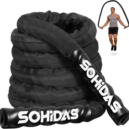 Weighted Jump Rope for Men Women, 3.68LB Adult Jump Ropes for Fitness Heavy Skipping Rope, Jumping Rope for Training Muscle Speed Home Gym Workout Equipment Exercise Jumpropes Weight Loss