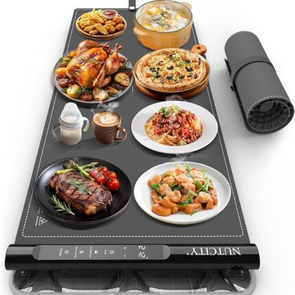Warming Mat for Food Extra Large 32" x 16", Portable Food Warming Mat with 7 Temperature Settings & 8-Hour Timer, Tortilla Warmer for Gatherings, Parties (Large Size: 32" x 16")