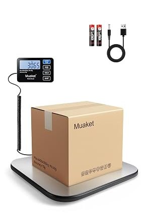 200kg x 10g LCD Display Digital Postal Scales with Hold and Tare Function | Parcel Scales with 2 x AAA Batteries and Charging Cable, High Precision Parcel Weighing Scale for Luggage, Package, Warehouse