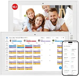 igital Calendar, 10.1-inch Smart Wall Planner Electronic Calendar & Chore Chart, Smart Touchscreen Interactive Display for Family Schedules, Organize Your Daily & Family Routines, Desk & Wall Mount