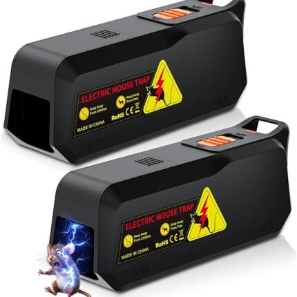 Electric Mouse Trap 2 Pack, Electric Mice Control for Indoor Home, Small Mice Catchers for House, Safe No Touch Traps, Quick-Set Mousetraps Effective