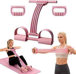 3 in 1 Adjustable Pedal Resistance Band, 8-Tube Multifunction Tension Rope, Natural Latex sit-up Trainer Resistance Band Suitable for Fat Loss and Full-Body Shaping Workout