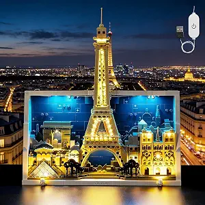 Kyglaring LED Light Kit Compatible with Lego Paris City of Love 21064 Building Set - Upgraded Touch Control & Dimming (Lights Only, No Model) Touch Version