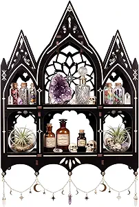 Gothic Decor, Trinket Shelf, Witchy Goth Wall Decor, Crystal Shelf Display | Gothic Room Decor, Wall Shelf for Bedroom, Gothic Shelves, Witchy Home Decor, Vintage Shelf, Whimsy Goth Decor, Goth Gifts