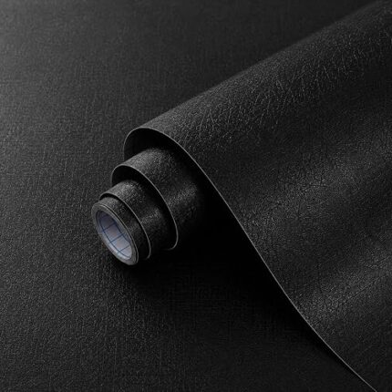 17.7"x 118" Peel and Stick Wallpaper Matte Black Contact Paper Self-Adhesive Removable Thick Waterproof Wallpaper Vinyl for Cabinets Countertops Furniture Kitchen Bathroom & Walls