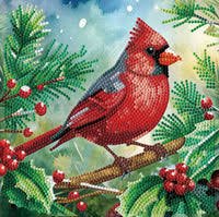 DIY Christmas Pearl Diamond Painting Art Kit with Frame, Home Wall Decor Art Craft Kit, Holiday Christmas Wall Decor, Handmade Home Decoration Gift (Two Cardinal)