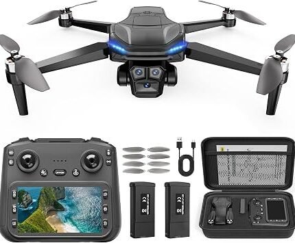 Drone with Camera for Adults 4K, GPS Drone with 4.5" Screen Controller, Brushless Motor, GPS Auto Return, Foldable RC Quadcopter with 60 Min Flight Time, Under 249g, Beginner Gift
