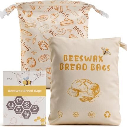 Beeswax Bread Bags for Homemade Sourdough Bread,Reusable Storage Bag
