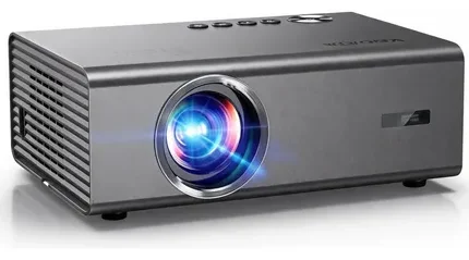 Smart Projector-4K with Wifi Bluetooth, AI Auto Focus Keystone Outdoor Home Theater VIDAA Movie Projector Built-in Apps, 60W Dolby, Airplay, Voice Control, Live TV, Ceiling, Gaming, Camping