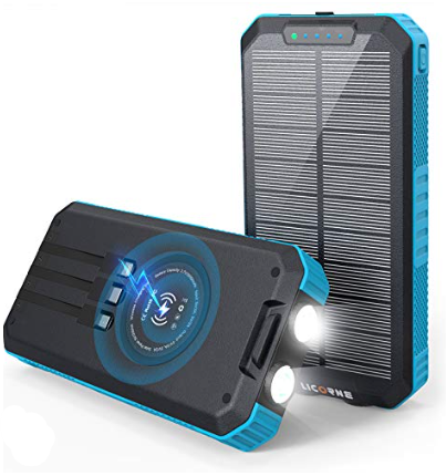 BLASOUL Solar Power Bank,49800mAh Wireless Portable Phone Charger with 4 Built-in Cables,22.5W