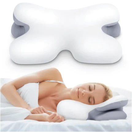 Cloud-Shaped Neck Support Pillow, Compact Memory Foam Design, White